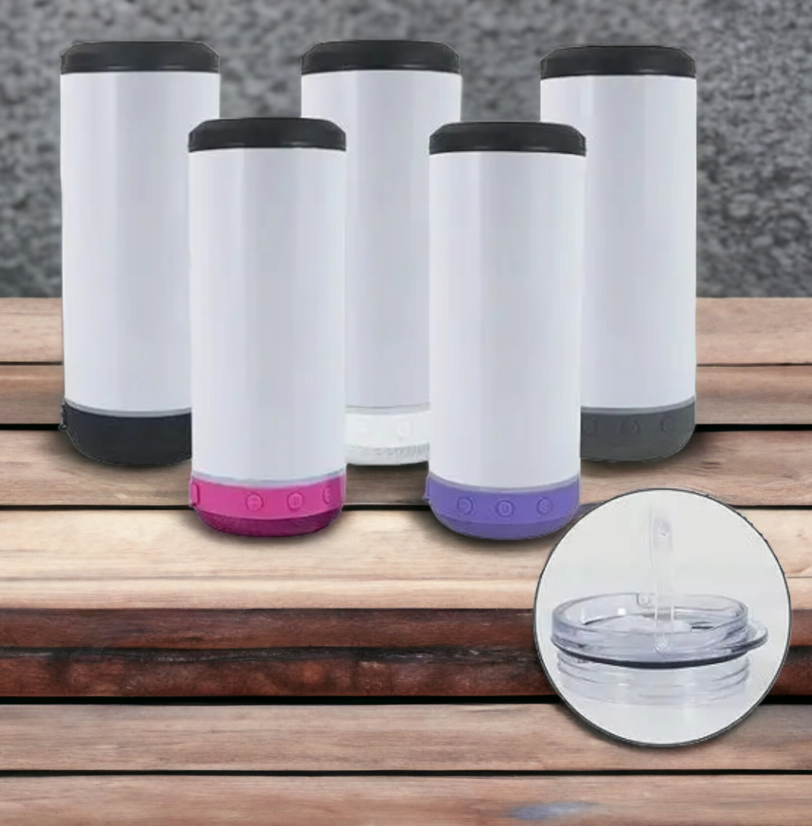 Bluetooth Speaker 4-in-1 Can Cooler Glossy Sublimation Tumbler