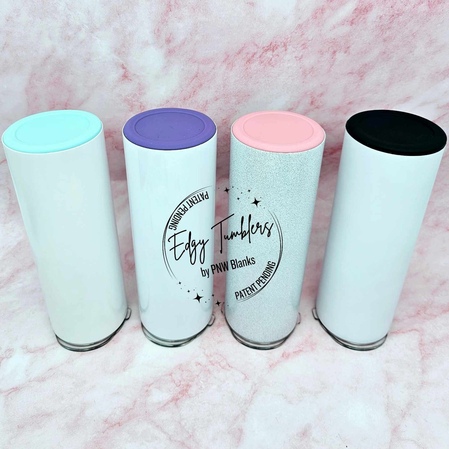 20oz Edgy Tumbler 2.0 Glossy Tumbler | Flat Bottom with Silicone Inserts | Premium Sublimation Coating | Volume Pricing | Patent Pending