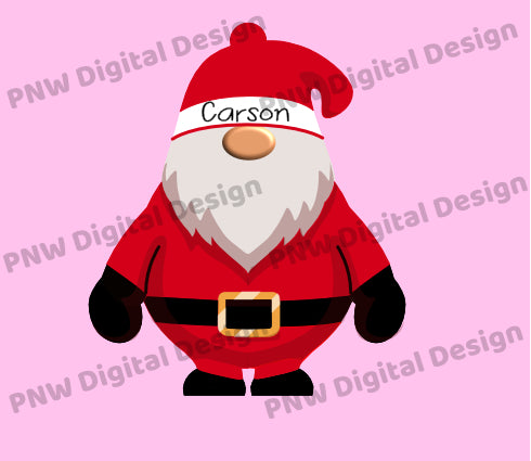 Santa Gnome Design | Digital Product | Made for PNW Ornament Blanks