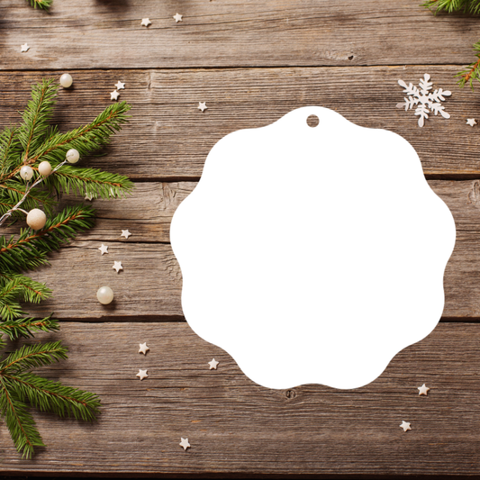 Wavy Circle | Christmas Ornament | Single Layer | Sublimation MDF *Made to Order*