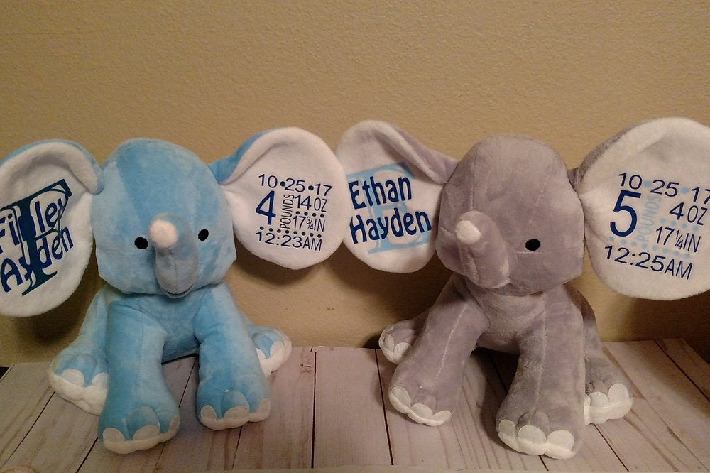 Plush Elephants | HTV | Sublimation | Embroidery | Ships from TN