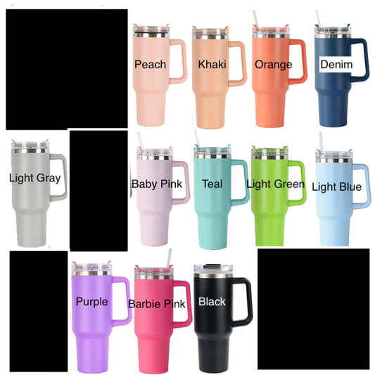 40oz Powder Coated Jumbo Tumbler | Removable Handle | NOT Sublimation | Ships from TN