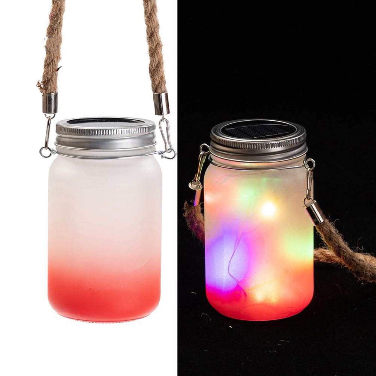 Frosted Gradient Glass Mason Jar Light w/ handle | Sublimation | Ships from TN